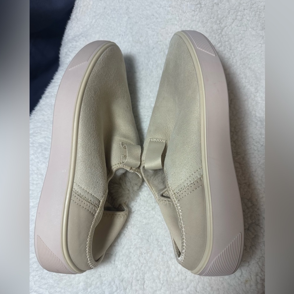 Ecco Women’s Street Tray Hygge slipper ivory suede shearling lining Size 41 - Picture 4 of 7